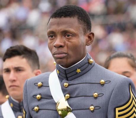 LT2 Alix Schoelcher Idrache is a 2016 top grad 
from Haiti earned his citizenship, and served two years as an
enlisted soldier with the Maryland Army National Guard. He's now 
heading to Army aviation training Ft. Rucker, Alabama.