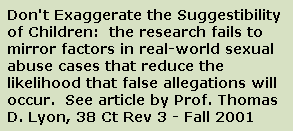 Thomas D. Lyon article on the suggestibility of children