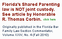2010 article on Florida's Shared Parenting law by Judge Corbin