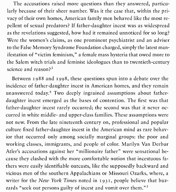 Excerpt from Lynn Sacco's book Unspeakable: The History of Father-Daughter Incest in America