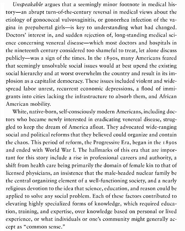 Unspeakable: the History of Father-Daughter Incest in America and how the medical profession and society obscured it